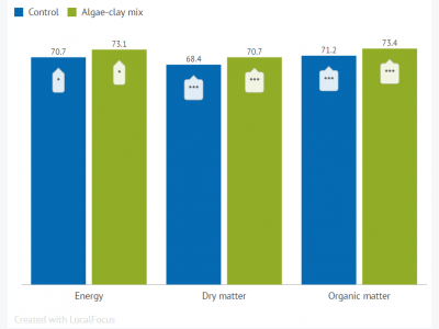 Algae and clay to improve nutrient utilisation