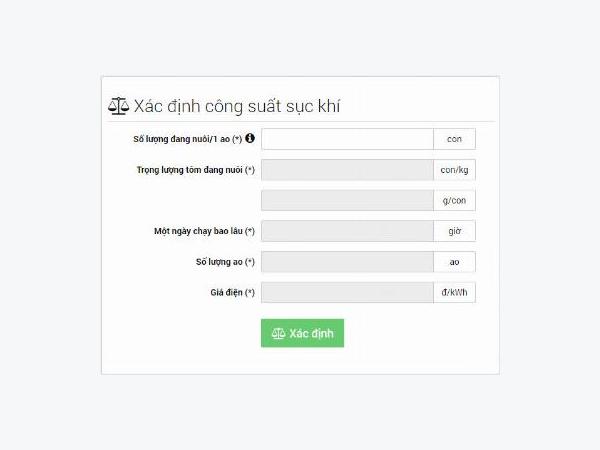 Hướng dẫn sử dụng Aeration Calculator