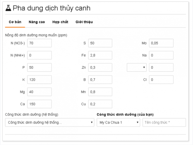 Pha dung dịch thủy canh